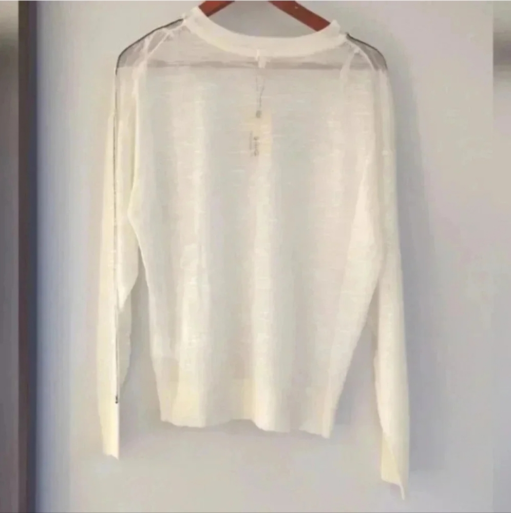 UNIQ  | Ivory Mesh See Through Oversized Stretchy Sweater